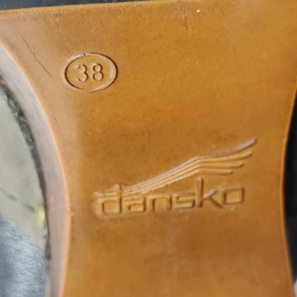 Dansko Delle Suede Retro Slingback Heel Platform Olive Clog Women's Size 7.5-8 - Picture 8 of 8